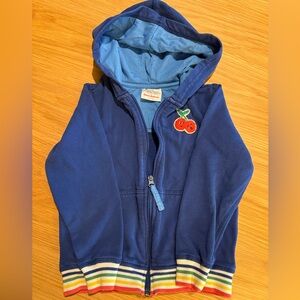 Hanna Andersson Blue Hoodie with Cherry Embroidery